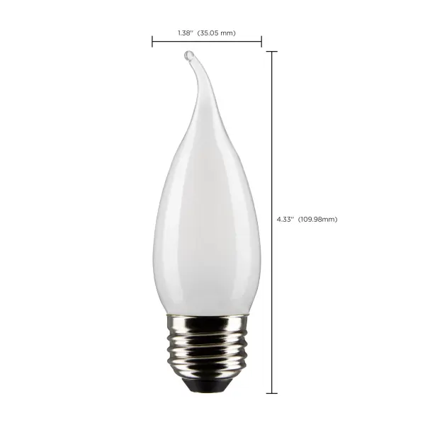5.5 Watt CA10 LED Filament - Frost Finish - Medium Base - 5000K - 120 Volt - 2-Card - Image 6