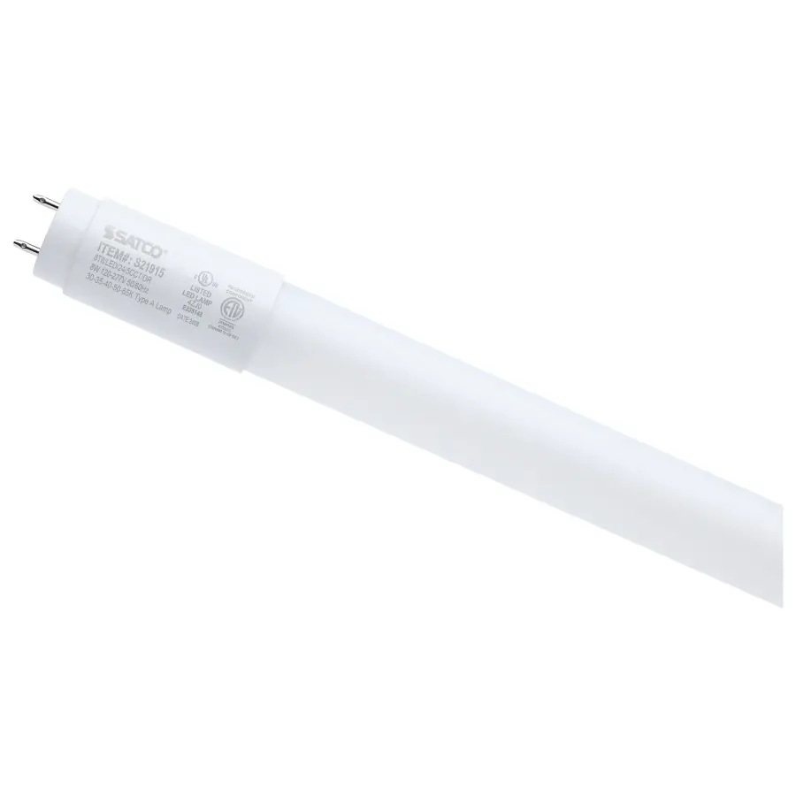 8 Watt - 2 Foot T8 LED - G13 Base - 30K/35K/40K/50K/65K CCT Selectable - Type A - Frost - Image 1