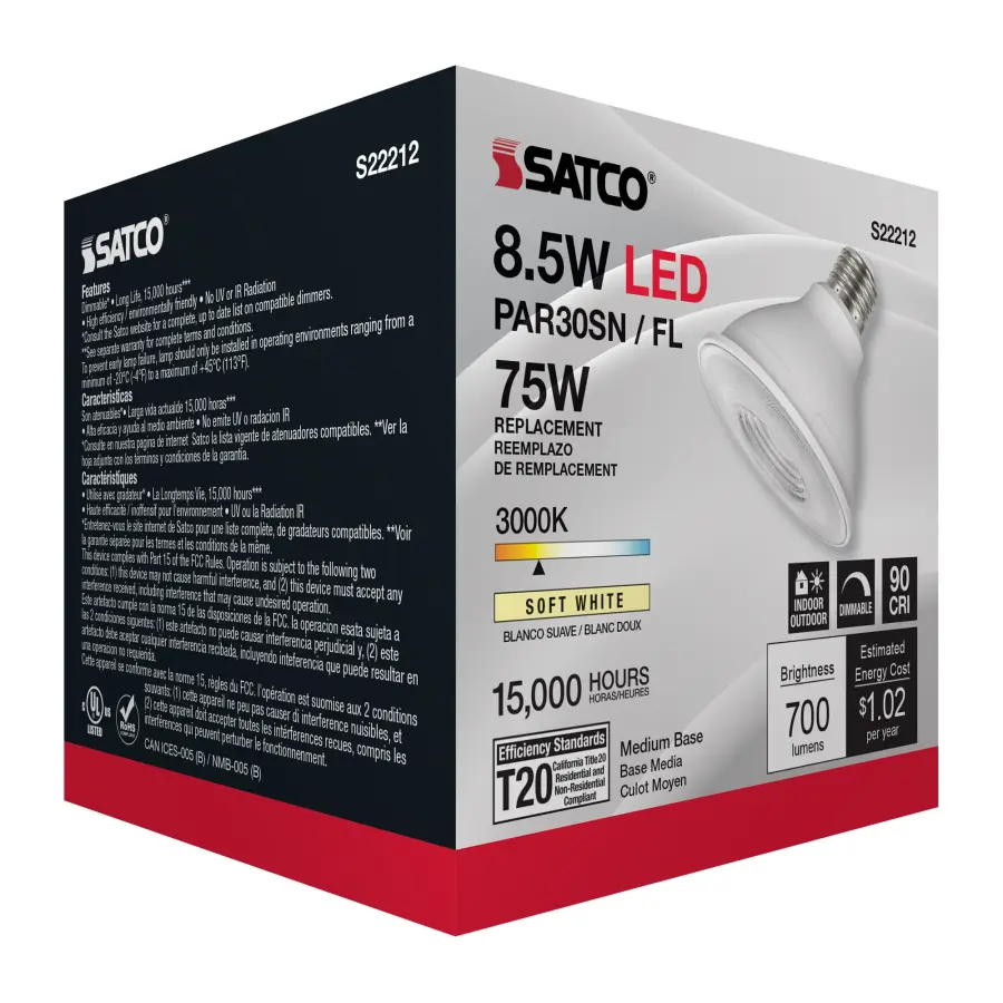 8.5 Watt PAR30S LED - 90 CRI - 3000K - 40 deg. Beam Angle - Medium base - 120 Volt - Image 7