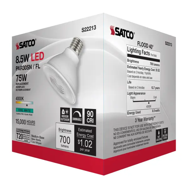 8.5 Watt PAR30S LED - 90 CRI - 4000K - 40 deg. Beam Angle - Medium base - 120 Volt - Image 6