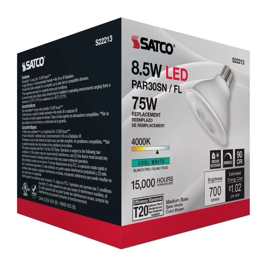 8.5 Watt PAR30S LED - 90 CRI - 4000K - 40 deg. Beam Angle - Medium base - 120 Volt - Image 7