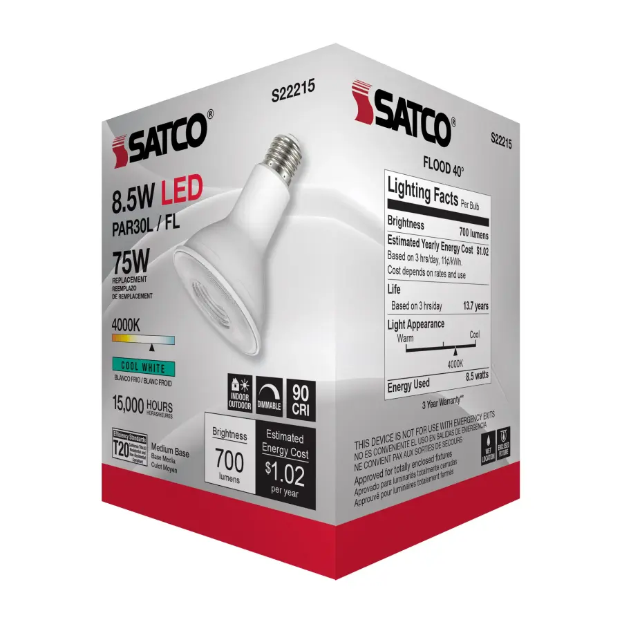 8.5 Watt PAR30L LED - 90 CRI - 4000K - 40 deg. Beam Angle - Medium base - 120 Volt - Image 7