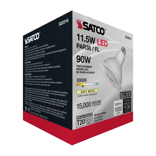 11.5 Watt PAR38 LED - 90 CRI - 3000K - 40 deg. Beam Angle - Medium base - 120 Volt - Image 5