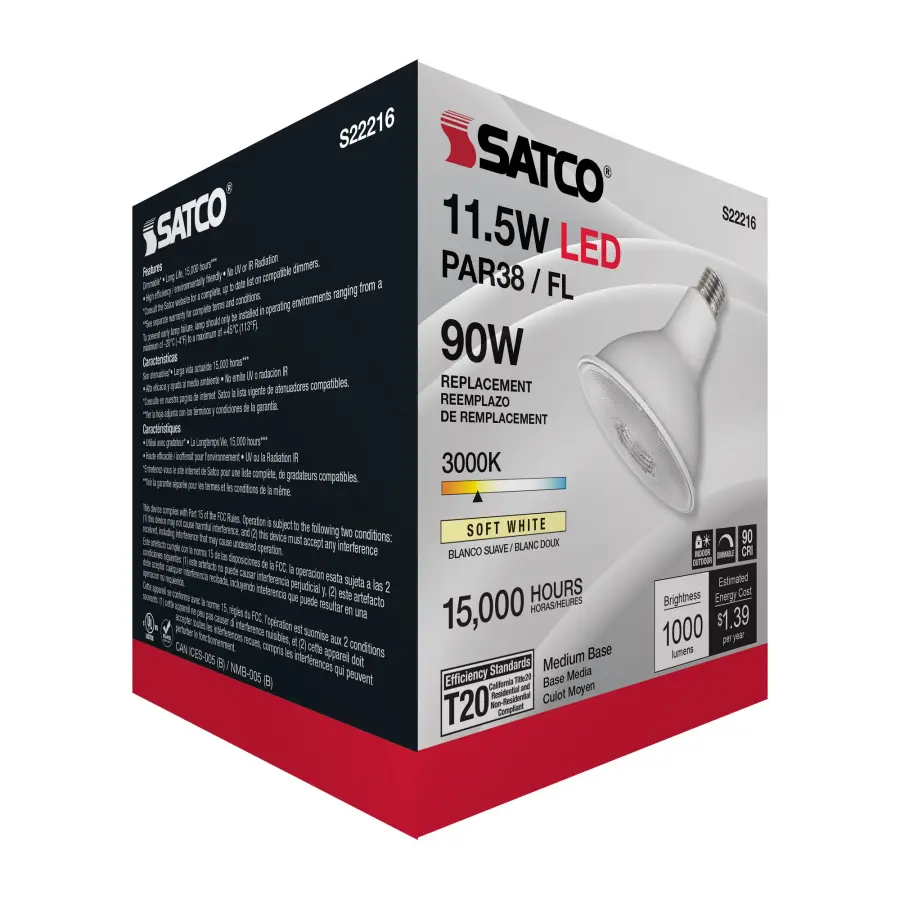 11.5 Watt PAR38 LED - 90 CRI - 3000K - 40 deg. Beam Angle - Medium base - 120 Volt - Image 5