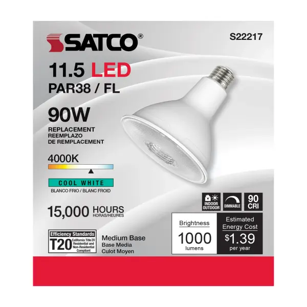 11.5 Watt PAR38 LED - 90 CRI - 4000K - 40 deg. Beam Angle - Medium base - 120 Volt - Image 2