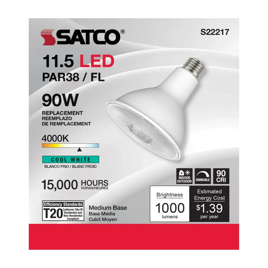 11.5 Watt PAR38 LED - 90 CRI - 4000K - 40 deg. Beam Angle - Medium base - 120 Volt - Image 2