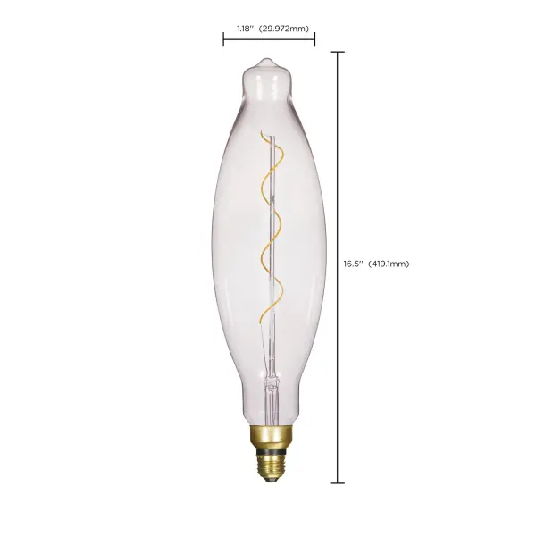 4 Watt BT38 LED vintage style Filament - Clear - 25000 Average rated hours - Medium Base - 120 Volt - Image 11
