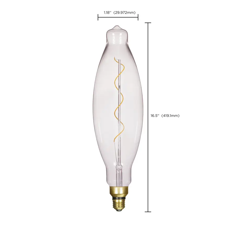 4 Watt BT38 LED vintage style Filament - Clear - 25000 Average rated hours - Medium Base - 120 Volt - Image 11