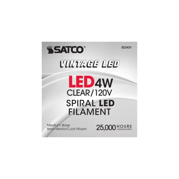 4 Watt BT38 LED vintage style Filament - Clear - 25000 Average rated hours - Medium Base - 120 Volt - Image 7