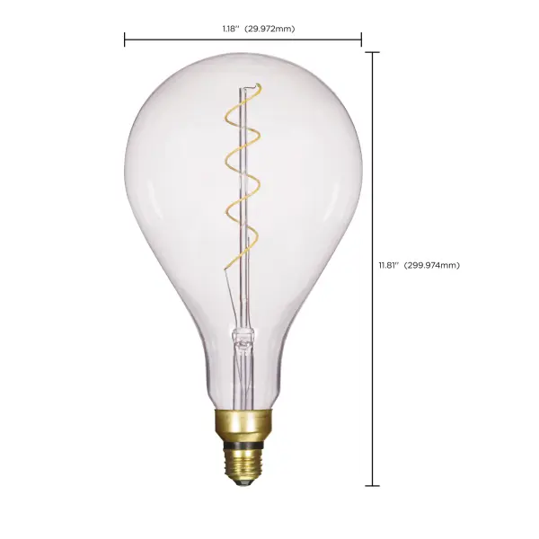 4 Watt PS52 LED vintage style Filament - Clear - 25000 Average rated hours - Medium Base - 120 Volt - Image 11
