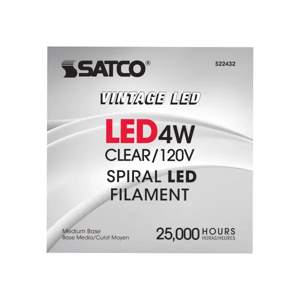 4 Watt PS52 LED vintage style Filament - Clear - 25000 Average rated hours - Medium Base - 120 Volt - Image 7