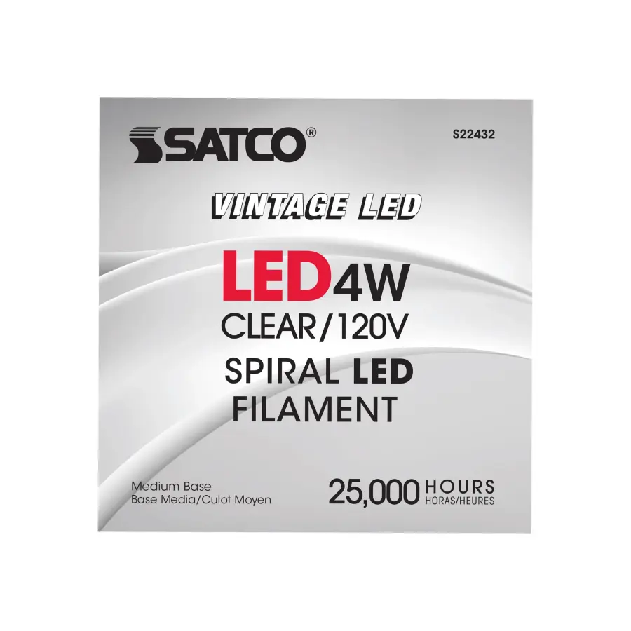 4 Watt PS52 LED vintage style Filament - Clear - 25000 Average rated hours - Medium Base - 120 Volt - Image 7