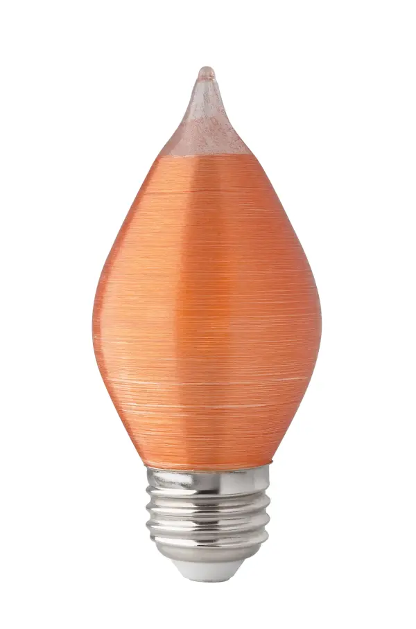 4 Watt C15 LED Filament - Satin Spun - Amber - Medium base - 2100K - 240 Lumens - 120 Volt - Carded - Image 1