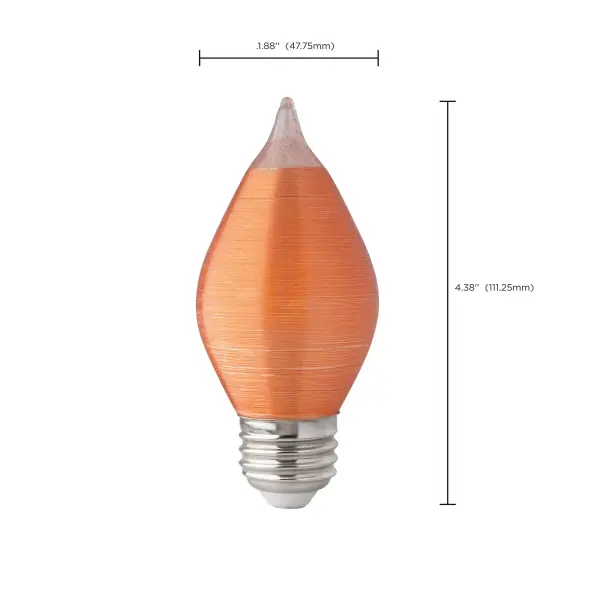 4 Watt C15 LED Filament - Satin Spun - Amber - Medium base - 2100K - 240 Lumens - 120 Volt - Carded - Image 5