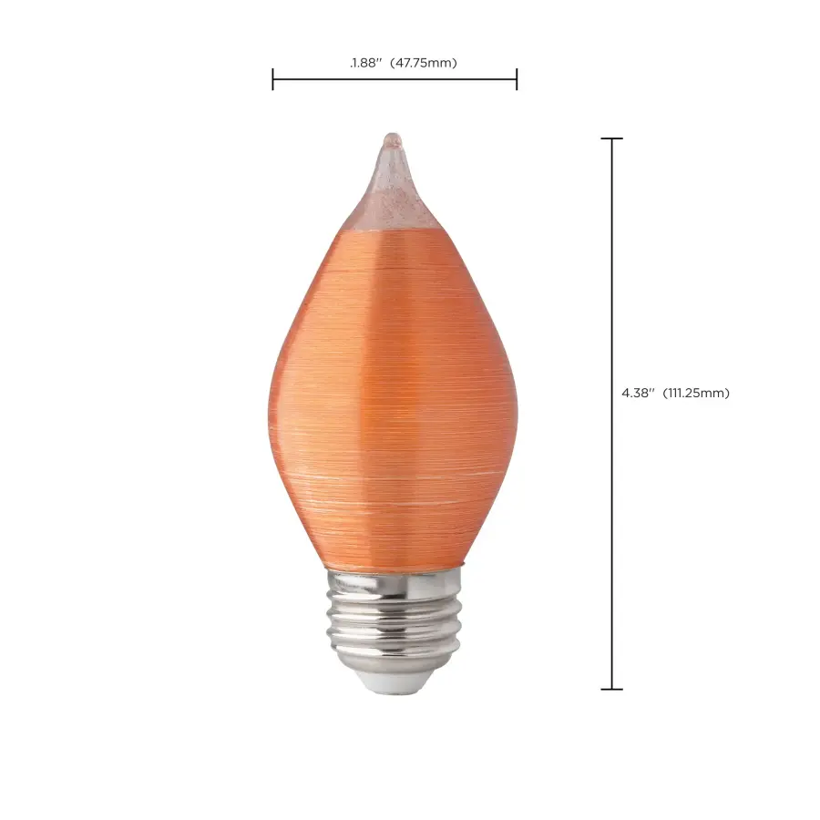4 Watt C15 LED Filament - Satin Spun - Amber - Medium base - 2100K - 240 Lumens - 120 Volt - Carded - Image 5