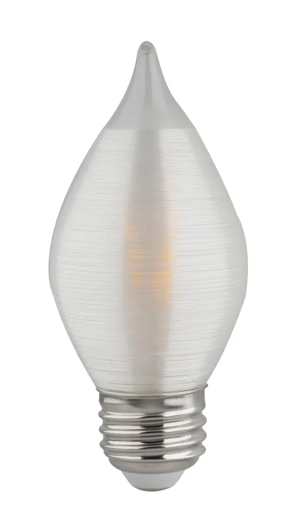 4 Watt C15 LED Filament - Satin Spun - Clear - Medium base - 2700K - 300 Lumens - 120 Volt - Carded - Image 1
