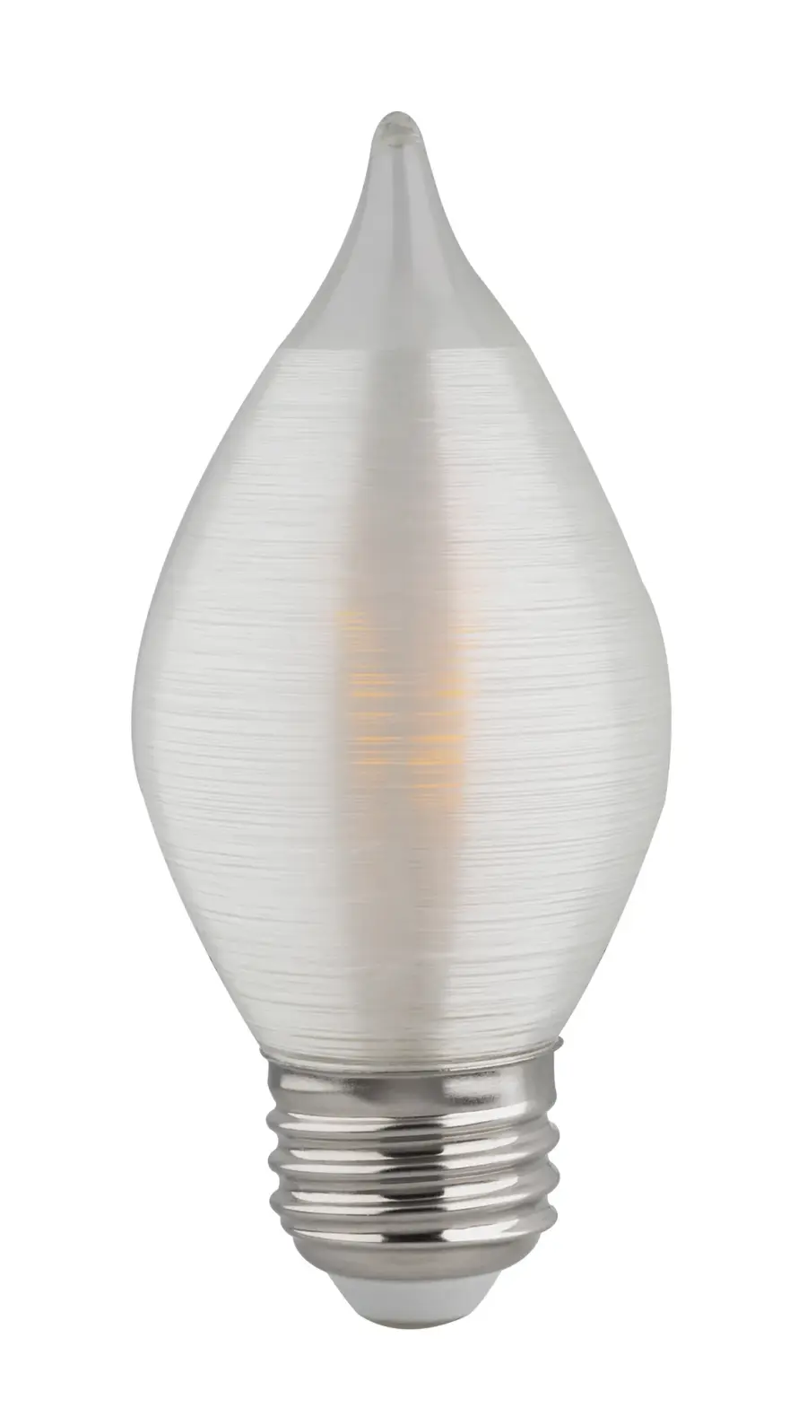 4 Watt C15 LED Filament - Satin Spun - Clear - Medium base - 2700K - 300 Lumens - 120 Volt - Carded - Image 1