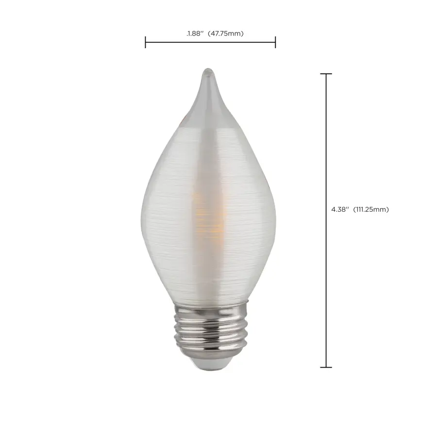 4 Watt C15 LED Filament - Satin Spun - Clear - Medium base - 2700K - 300 Lumens - 120 Volt - Carded - Image 5