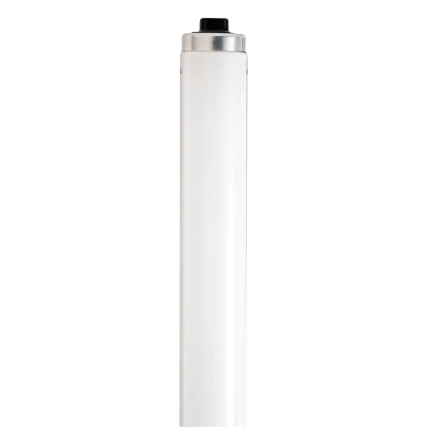 Satco's 60 watt T12 4 foot rapid start linear fluorescent lamp fits traditional fluorescent lighting compatible fixtures for general commercial use. The frosted white bulb features a recessed double contact base delivering exceptional illumination. With a high lumen count, this lamp provides up to 12,000 hours of daylight.