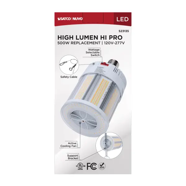 200/150/100 Watt - 30K/40K/50K CCT - Field Selectable LED - Corncob - Mogul Extended Base - 120-277 Ranged Voltage - 500 Watt HID Replacement - Image 14