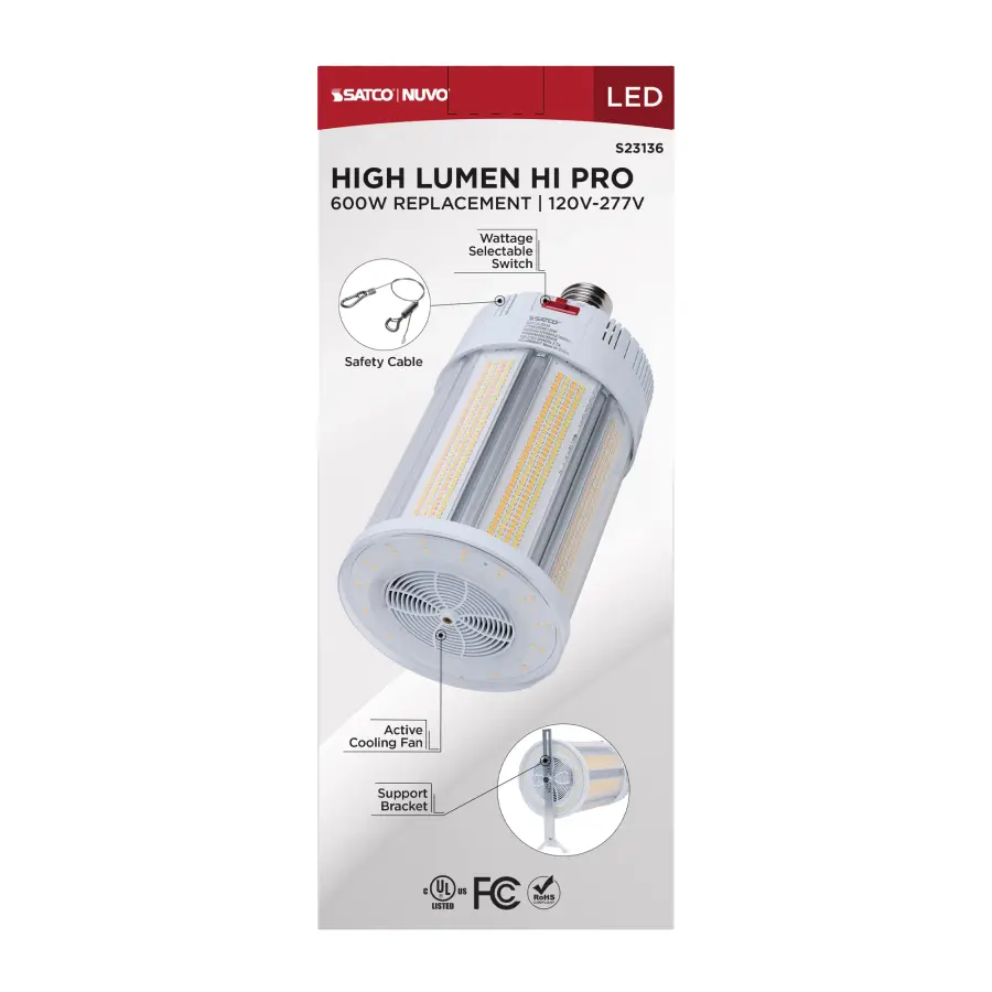 270/200/135 Watt - 30K/40K/50K CCT - Field Selectable LED - Corncob - Mogul Extended Base - 120-277 Ranged Voltage - 600 Watt HID Replacement - Image 14