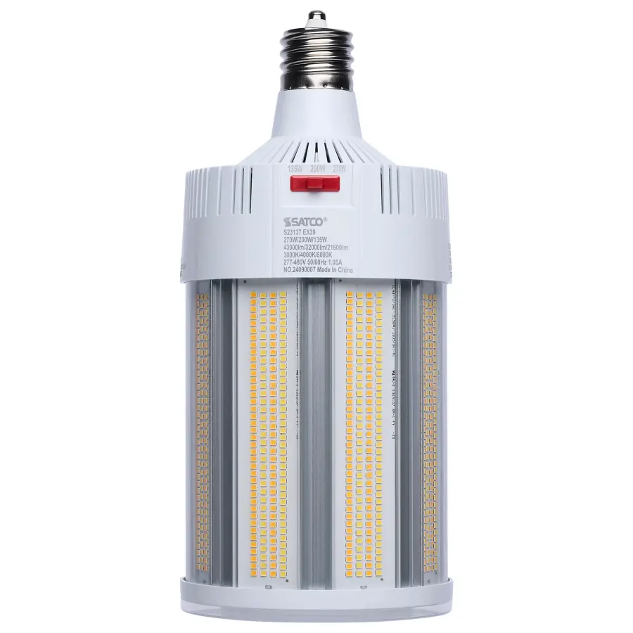 270/200/135 Watt - 30K/40K/50K CCT - Field Selectable LED - Corncob - Mogul Extended Base - 277-480 Ranged Voltage - 600 Watt HID Replacement - Image 1