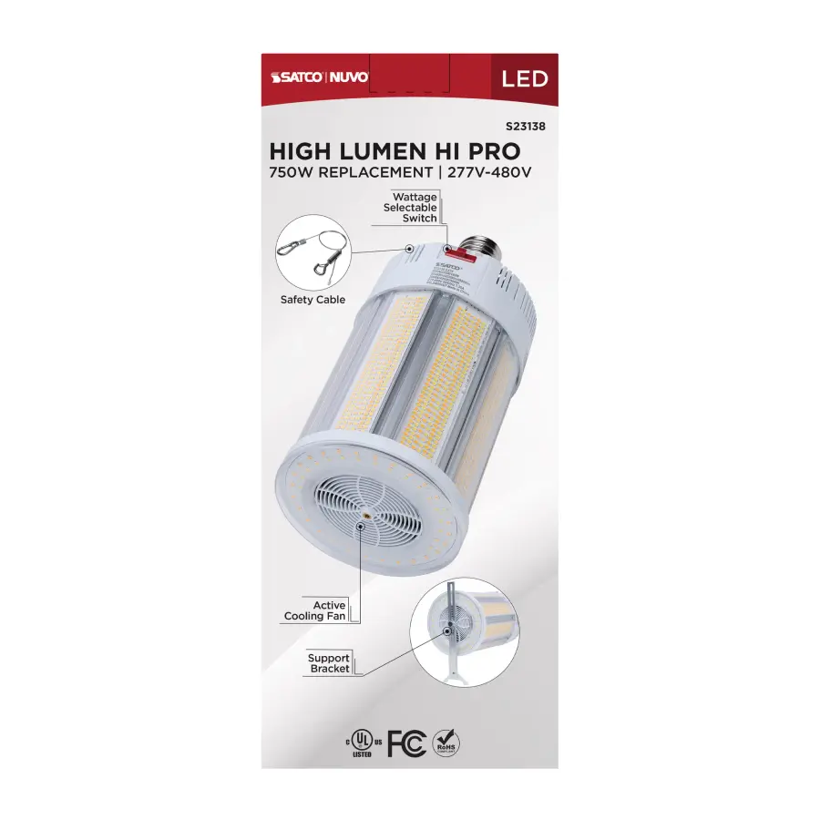 360/270/180 Watt - 30K/40K/50K CCT - Field Selectable LED - Corncob - Mogul Extended Base - 277-480 Ranged Voltage - 750 Watt HID Replacement - Image 13