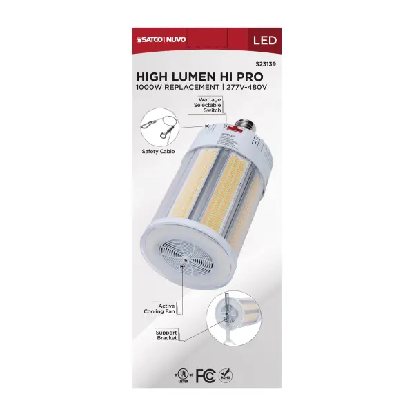 450/338/225 Watt - 30K/40K/50K CCT - Field Selectable LED - Corncob - Mogul Extended Base - 277-480 Ranged Voltage - 1000 Watt HID Replacement - Image 13
