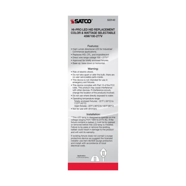 45/36/27 Wattage Selectable - LED HID Replacement - CCT Selectable - Type B - Ballast Bypass - Medium base - 100-277 Volt - ColorQuick Technology - PowerQuick Technology - Image 10
