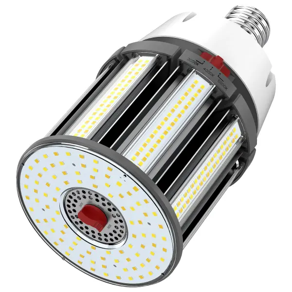 The newest generation of SATCO NUVO's popular Hi-Pro commercial LED lamps provides up to 80 percent in energy savings and brings advanced features allowing them to adjust to more applications. The CCT Wattage selectable capability built into each lamp means more versatility and custom-tailed light to many more venues. Designed to deliver clean, efficient LED lighting at 360 degrees from higher fixtures. This lamp is perfect for gymnasiums, factory floors, health clubs, warehouses and any venue where high ceilings require high-lumen, safe, superior light output. - alternate view