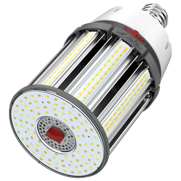 The newest generation of SATCO NUVO's popular Hi-Pro commercial LED lamps provides up to 80 percent in energy savings and brings advanced features allowing them to adjust to more applications. The CCT Wattage selectable capability built into each lamp means more versatility and custom-tailed light to many more venues. Designed to deliver clean, efficient LED lighting at 360 degrees from higher fixtures. This lamp is perfect for gymnasiums, factory floors, health clubs, warehouses and any venue where high ceilings require high-lumen, safe, superior light output. - alternate view