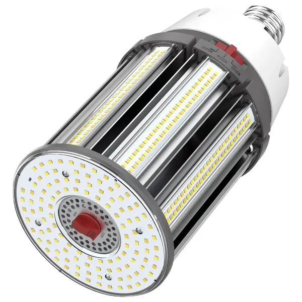 The newest generation of SATCO NUVO's popular Hi-Pro commercial LED lamps provides up to 80 percent in energy savings and brings advanced features allowing them to adjust to more applications. The CCT Wattage selectable capability built into each lamp means more versatility and custom-tailed light to many more venues. Designed to deliver clean, efficient LED lighting at 360 degrees from higher fixtures. This lamp is perfect for gymnasiums, factory floors, health clubs, warehouses and any venue where high ceilings require high-lumen, safe, superior light output. - alternate view