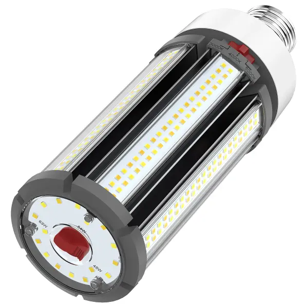 The newest generation of SATCO NUVO's popular Hi-Pro commercial LED lamps provides up to 80 percent in energy savings and brings advanced features allowing them to adjust to more applications. The CCT Wattage selectable capability built into each lamp means more versatility and custom-tailed light to many more venues. Designed to deliver clean, efficient LED lighting at 360 degrees from higher fixtures. This lamp is perfect for gymnasiums, factory floors, health clubs, warehouses and any venue where high ceilings require high-lumen, safe, superior light output. - alternate view