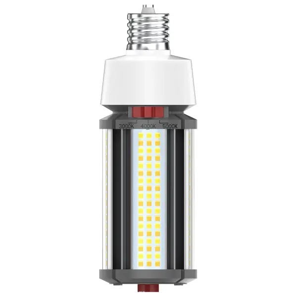 The newest generation of SATCO NUVO's popular Hi-Pro commercial LED lamps provides up to 80 percent in energy savings and brings advanced features allowing them to adjust to more applications. The CCT Wattage selectable capability built into each lamp means more versatility and custom-tailed light to many more venues. Designed to deliver clean, efficient LED lighting at 360 degrees from higher fixtures. This lamp is perfect for gymnasiums, factory floors, health clubs, warehouses and any venue where high ceilings require high-lumen, safe, superior light output.