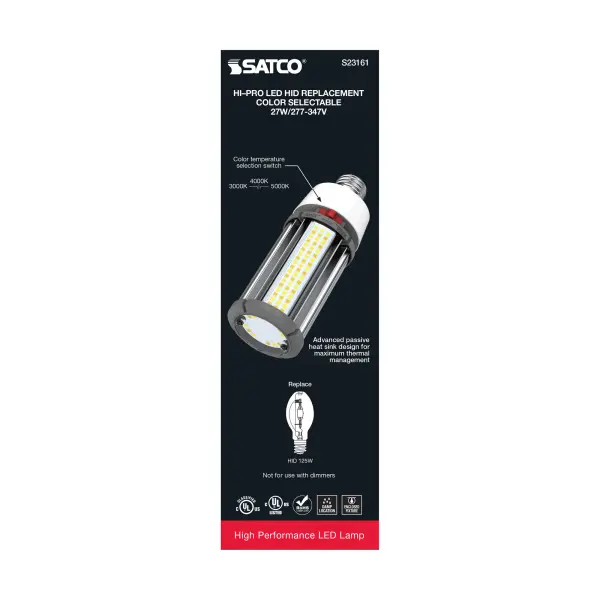 27 Watt LED HID Replacement - CCT Selectable - Type B - Ballast Bypass - Medium Base - 277-347 Volt - ColorQuick Technology - Image 8
