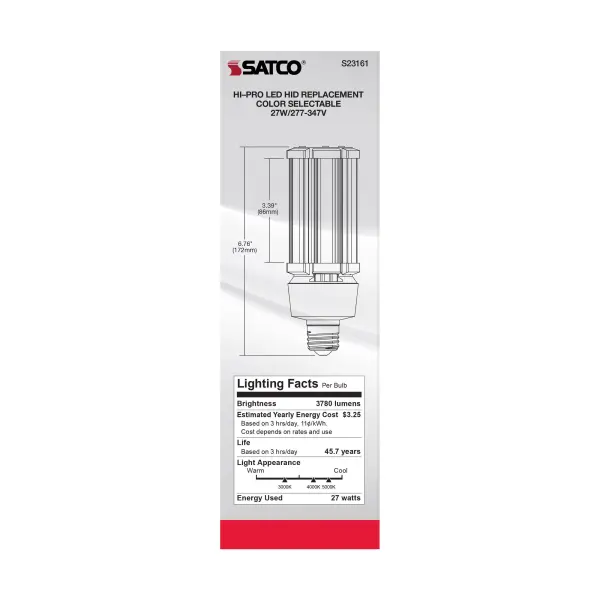 27 Watt LED HID Replacement - CCT Selectable - Type B - Ballast Bypass - Medium Base - 277-347 Volt - ColorQuick Technology - Image 10
