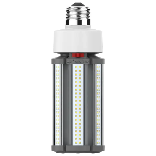 Satco's 45 watt corncob lamp is the lamp of choice for large scale applications. Illuminate gymnasiums, warehouses, or any other venue with high ceilings requiring superior light output. This CCT selectable lamp delivers 50,000 hours of clean, energy saving light.
