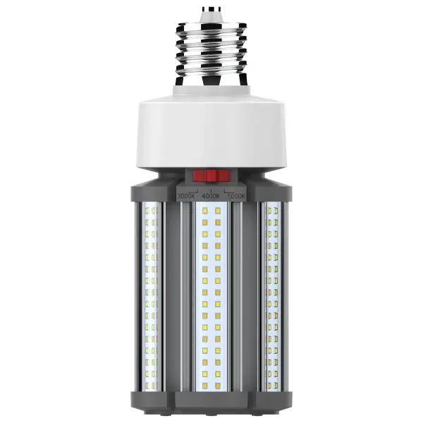 SATCO NUVO's 36 watt corncob lamp is the lamp of choice for large scale applications. Illuminate gymnasiums, warehouses, or any other venue with high ceilings requiring superior light output. This CCT selectable lamp delivers 50,000 hours of clean, energy saving light.