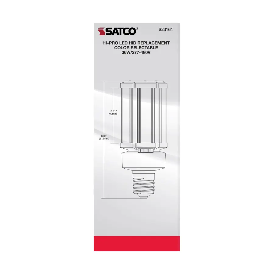 36 Watt LED HID Replacement - CCT Selectable - Type B - Ballast Bypass - Mogul Extended Base - 277-480 Volt - ColorQuick Technology - Image 10