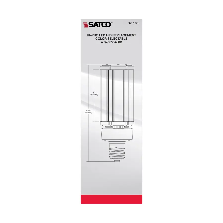 45 Watt LED HID Replacement - CCT Selectable - Type B - Ballast Bypass - Mogul Extended Base - 277-480 Volt - ColorQuick Technology - Image 10