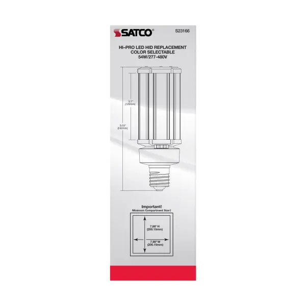 54 Watt LED HID Replacement - CCT Selectable - Type B - Ballast Bypass - Mogul Extended Base - 277-480 Volt - ColorQuick Technology - Image 10