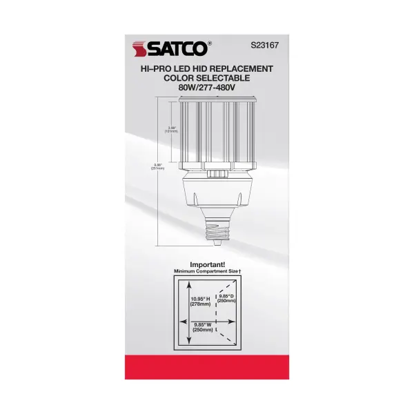 80 Watt LED HID Replacement - CCT Selectable - Type B - Ballast Bypass - Mogul Extended Base - 277-480 Volt - ColorQuick Technology - Image 10