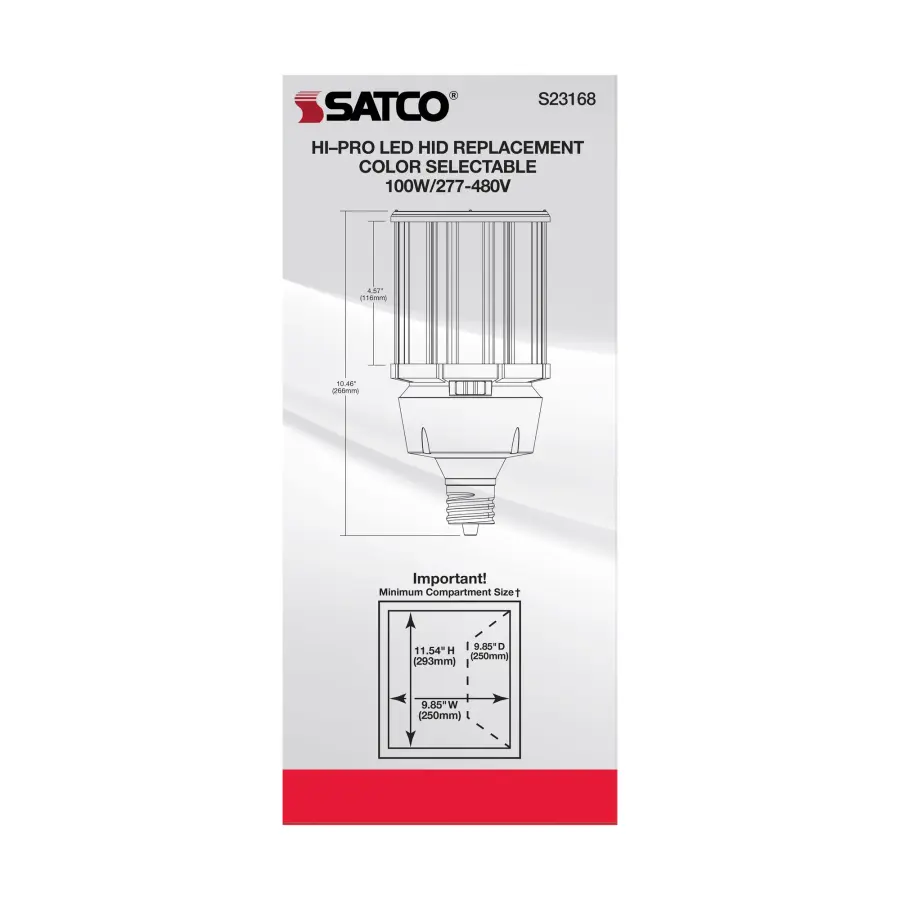 100 Watt LED HID Replacement - CCT Selectable - Type B - Ballast Bypass - Mogul Extended Base - 277-480 Volt - ColorQuick Technology - Image 10