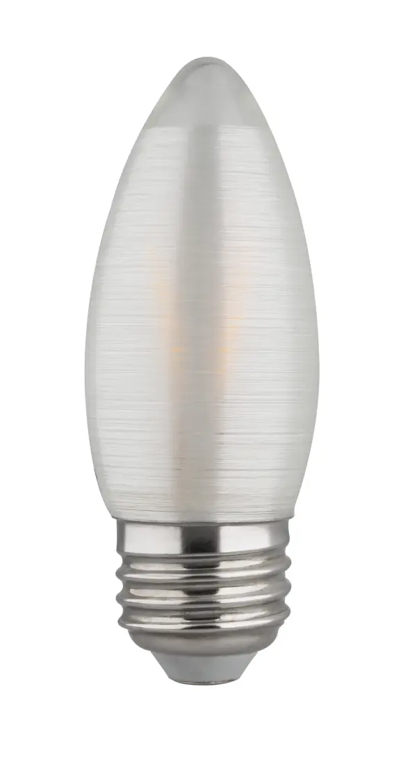 2 Watt C11 LED Filament - Satin Spun - Clear - Medium base - 2700K - 120 Lumens - 120 Volt