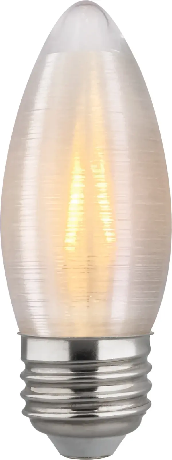 2 Watt C11 LED Filament - Satin Spun - Clear - Medium base - 2700K - 120 Lumens - 120 Volt - alternate view