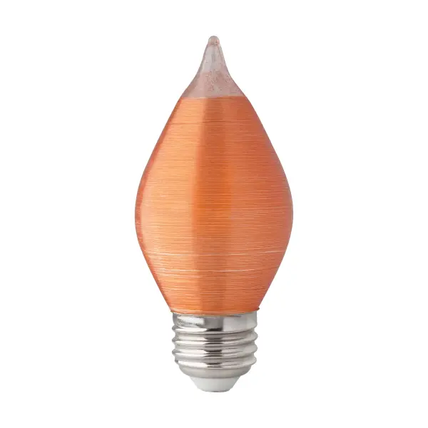 4 Watt C15 LED Filament - Satin Spun - Amber - Medium base - 2100K - 240 Lumens - 120 Volt