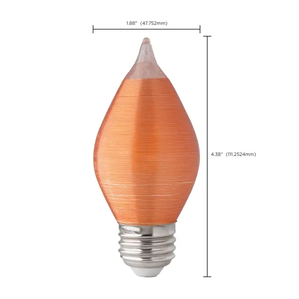4 Watt C15 LED Filament - Satin Spun - Amber - Medium base - 2100K - 240 Lumens - 120 Volt - Image 6