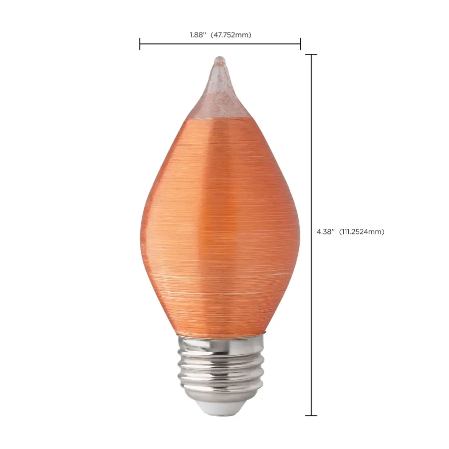 4 Watt C15 LED Filament - Satin Spun - Amber - Medium base - 2100K - 240 Lumens - 120 Volt - Image 6