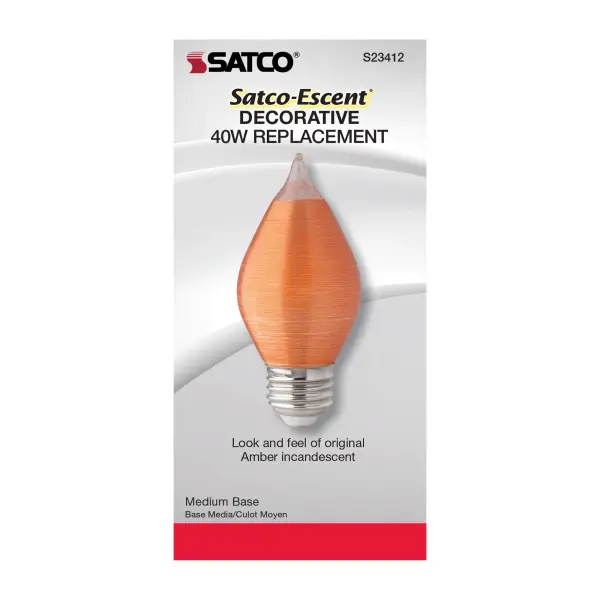 4 Watt C15 LED Filament - Satin Spun - Amber - Medium base - 2100K - 240 Lumens - 120 Volt - Image 8