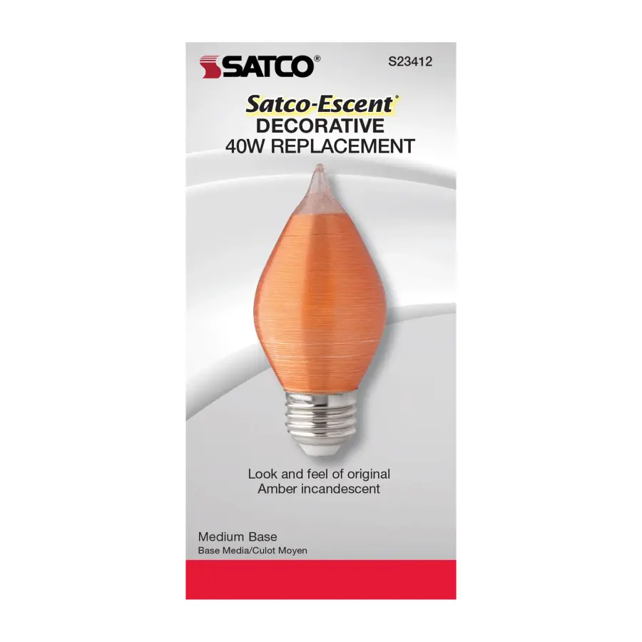 4 Watt C15 LED Filament - Satin Spun - Amber - Medium base - 2100K - 240 Lumens - 120 Volt - Image 8